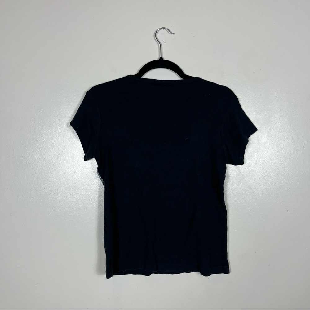 Walt Disney World Park Baby Tee Shirt XL Castle Glitter Sparkle Y2K Black - Picture 2 of 4